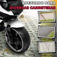 Moto Eléctrica para Niños 6V con Ruedas de Apoyo Música Blanco AIYAPLAY Moto Eléctrica para Niños 6V con Ruedas de Apoyo Música Blanco AIYAPLAY
