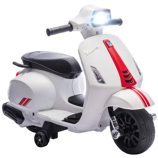 Moto Eléctrica para Niños 6V Ruedas de 6,9'' Velocidad 2,5km/h Blanco AIYAPLAY Moto Eléctrica para Niños 6V Ruedas de 6,9'' Velocidad 2,5km/h Blanco AIYAPLAY