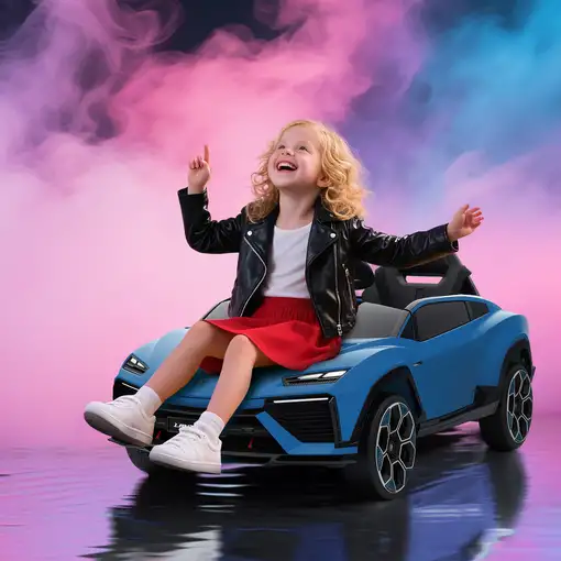 Coche Eléctrico para Niños de +3 Años Lamborghini Batería 12V Azul AIYAPLAY