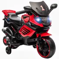 Moto Eléctrica para Niños 6V con Ruedas de Apoyo Música Rojo AIYAPLAY Moto Eléctrica para Niños 6V con Ruedas de Apoyo Música Rojo AIYAPLAY
