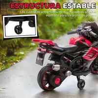 Moto Eléctrica para Niños 6V con Ruedas de Apoyo Música Rojo AIYAPLAY Moto Eléctrica para Niños 6V con Ruedas de Apoyo Música Rojo AIYAPLAY