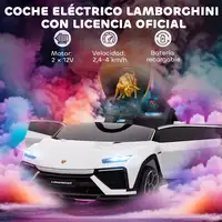 Coche Eléctrico para Niños de +3 Años Lamborghini Batería 12V Blanco AIYAPLAY Coche Eléctrico para Niños de +3 Años Lamborghini Batería 12V Blanco AIYAPLAY