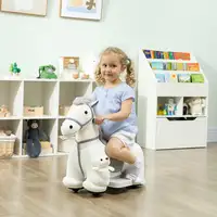 Caballito Eléctrico con Música Batería 6V Ruedas Silenciosas Blanco AIYAPLAY Caballito Eléctrico con Música Batería 6V Ruedas Silenciosas Blanco AIYAPLAY