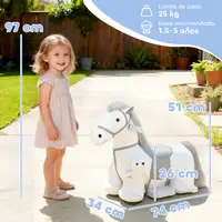 Caballito Eléctrico con Música Batería 6V Ruedas Silenciosas Blanco AIYAPLAY Caballito Eléctrico con Música Batería 6V Ruedas Silenciosas Blanco AIYAPLAY