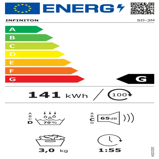 Secadora de evacuación blanca, 3 kg, SD-3M INFINITON