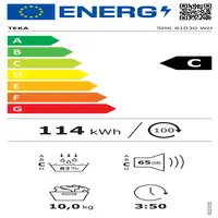 Secadora blanca con bomba de calor, 10 kg, SHK 81030 WH TEKA