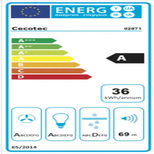 Cecotec 02871 campana De pared Negro 650 m³/h