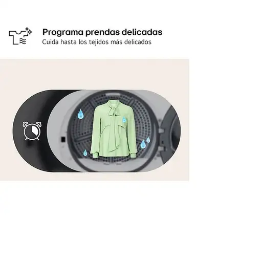 LG RHA1008NDK secadora Independiente Carga frontal 8 kg Plata