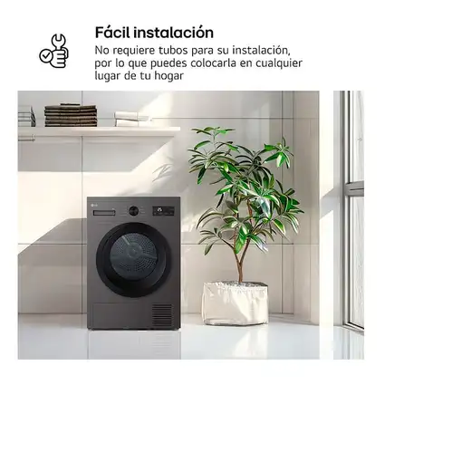 LG RHA1008NDK secadora Independiente Carga frontal 8 kg Plata