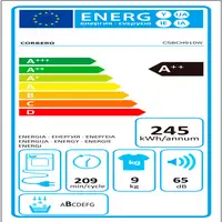 Corbero CSBCH910W secadora Independiente Carga frontal 9 kg Blanco Corbero CSBCH910W secadora Independiente Carga frontal 9 kg Blanco