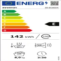 Infiniton SD-BC8EDX secadora Independiente Carga frontal 8 kg Negro Infiniton SD-BC8EDX secadora Independiente Carga frontal 8 kg Negro