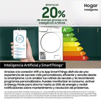 Samsung Secadora 9Kg con Bomba de Calor Clase A+++ Blanca DV90DG52A0TEEC Samsung Secadora 9Kg con Bomba de Calor Clase A+++ Blanca DV90DG52A0TEEC