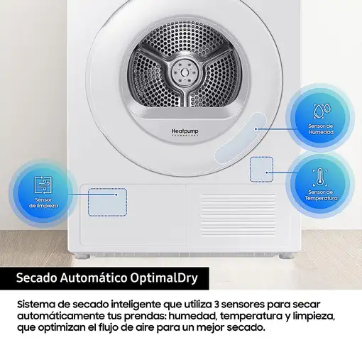 Samsung Secadora 9Kg con Bomba de Calor Clase A+++ Blanca DV90DG52A0TEEC