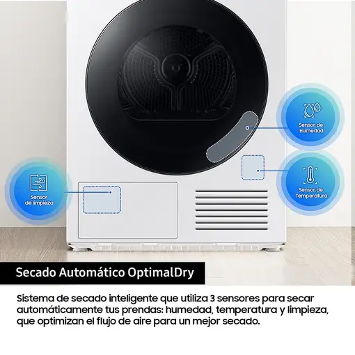 Samsung Secadora Bespoke AI 9k OptimalDry A+++ blanca DV90DB7845GEU3