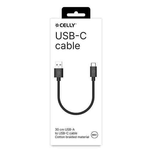 Celly USBAUSBCCOT30BK cable USB 1,5 m USB C Blanco