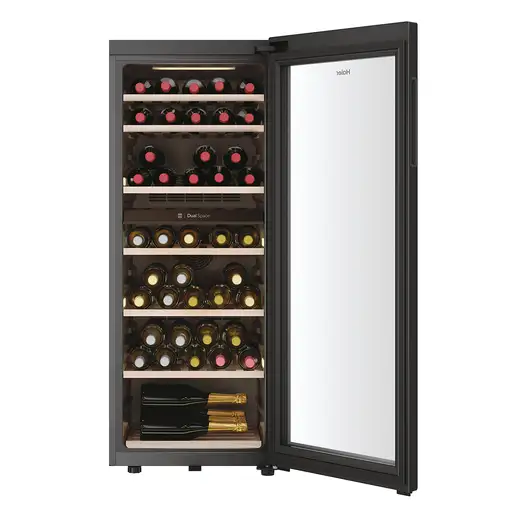 Haier Wine Bank 50 Serie 7 HWS77GDAU1 Nevera vino Independiente Negro 77 botellas
