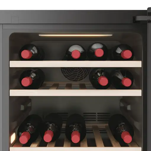 Haier Wine Bank 50 Serie 7 HWS77GDAU1 Nevera vino Independiente Negro 77 botellas