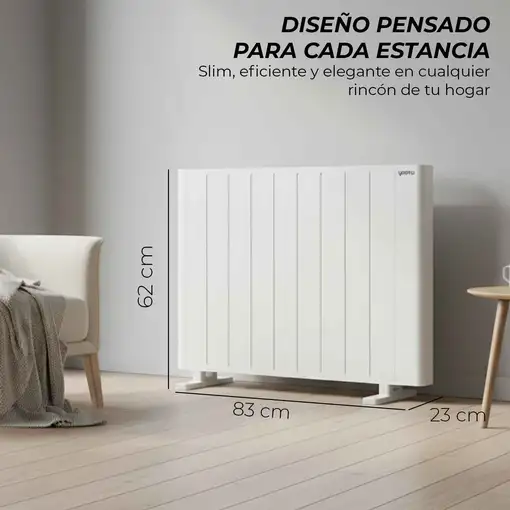 Yoevu - Emisor térmico 2000W con tecnología TRIAC, WiFi y Alexa, pantalla digital