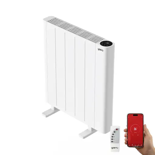 Yoevu -  Emisor térmico 900W con tecnología TRIAC, WiFi y Alexa, pantalla digita