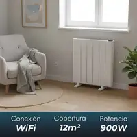 Yoevu - Emisor térmico 900W con tecnología TRIAC, WiFi y Alexa, pantalla digita Yoevu - Emisor térmico 900W con tecnología TRIAC, WiFi y Alexa, pantalla digita