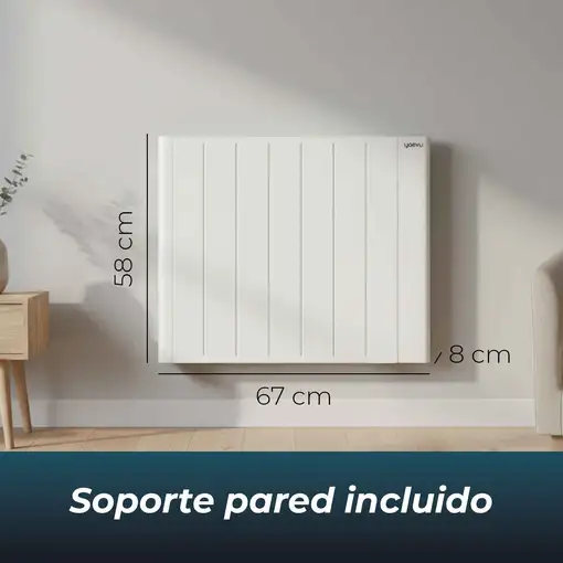 Yoevu - Emisor térmico 1500W con tecnología TRIAC, WiFi y Alexa, pantalla digita