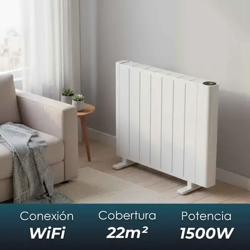 Yoevu - Emisor térmico 1500W con tecnología TRIAC, WiFi y Alexa, pantalla digita