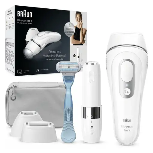 Braun Silk-expert Pro IPL PL3129 Luz pulsada intensa (IPL) Plata, Blanco