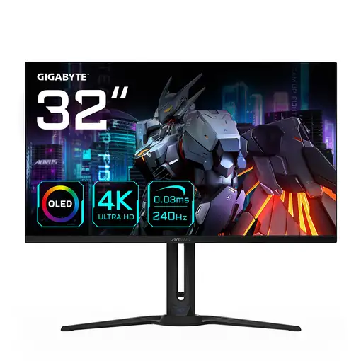 GIGABYTE Monitor de juegos OLED AORUS FO32U2 de 32” - 3840 x 2160 (UHD), 240Hz, 0