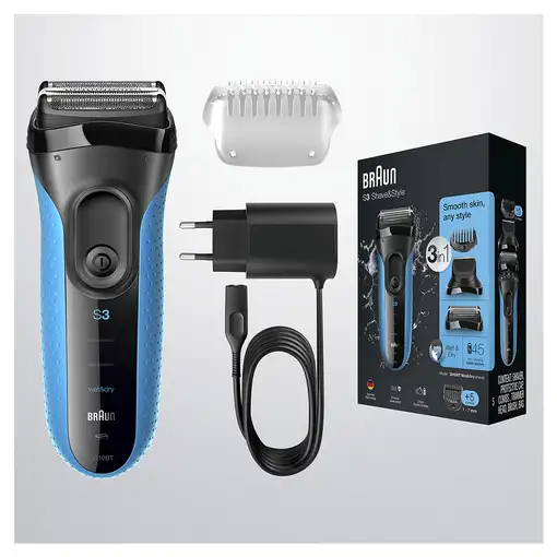 Braun Series 3 Shave&Style 3010BT Máquina de afeitar de láminas Recortadora Negro