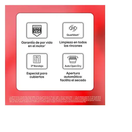 Lavavajillas 600 mm 14 place settings DB476TXS.OUTLET LG