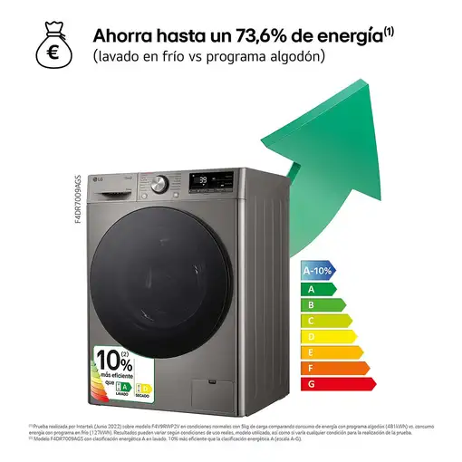 Lavadora-secadoras 6 / 9 kg 1360 rpm Acero inoxidable F4DR7009AGS LG