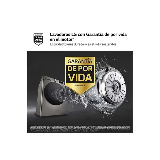 Lavadora-secadoras 6 / 9 kg 1360 rpm Acero inoxidable F4DR7009AGS LG
