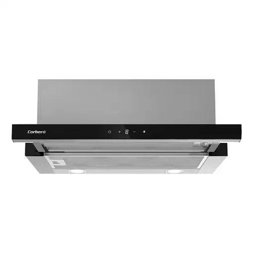 Corbero ANETO660X campana Telescópica o extraplana Negro, Acero inox