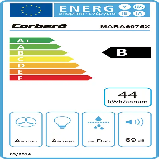 Corbero MARA9075X campana De pared Acero inoxidable B 700 m³/h