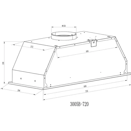 Corbero VENTOR7260X campana Encastrada Acero inoxidable A 620,6 m³/h