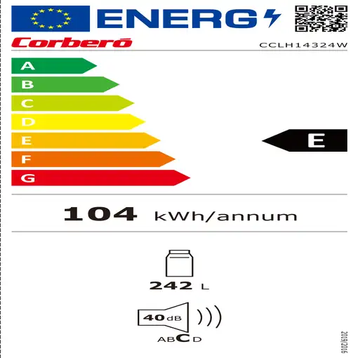 Corbero CCLH14324W frigorífico Independiente 242 L Blanco
