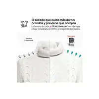 LG RH90V5AV6N secadora Independiente Carga frontal 9 kg Blanco