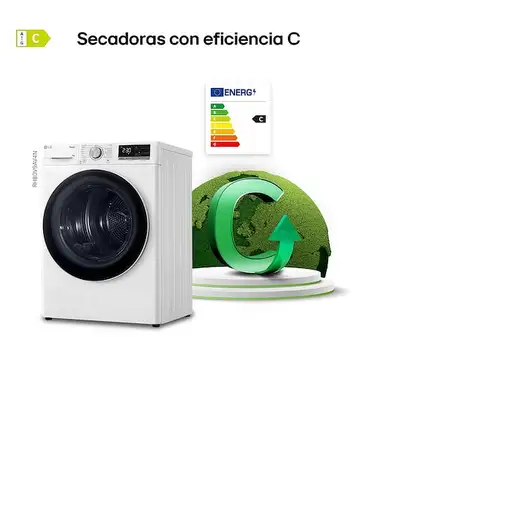 LG RH80V9AV4N secadora Independiente Carga frontal 8 kg Blanco
