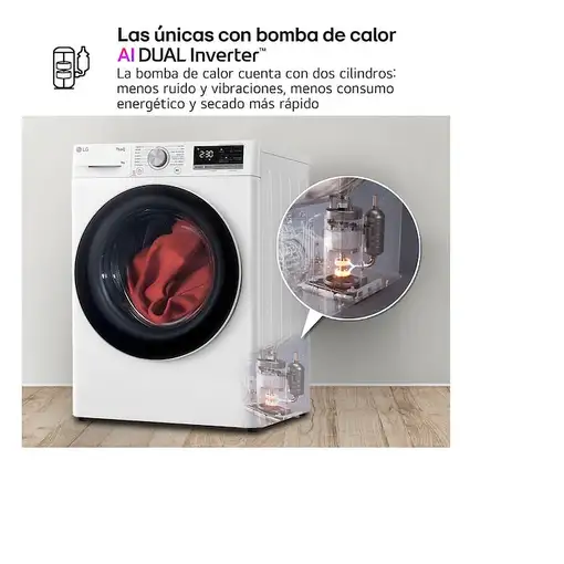 LG RH80V9AV4N secadora Independiente Carga frontal 8 kg Blanco