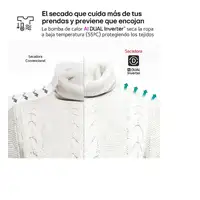 LG RH80V9AV4N secadora Independiente Carga frontal 8 kg Blanco