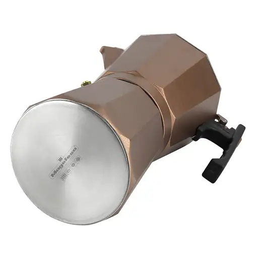 Cafetera italiana, aluminio, 12 tazas, apta inducción, Jamaica Brown MAGEFESA