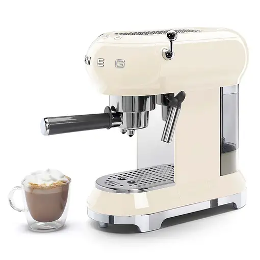 Cafeteras express Semi-automática Crema de color 1 L 2 cups ECF01CREU SMEG