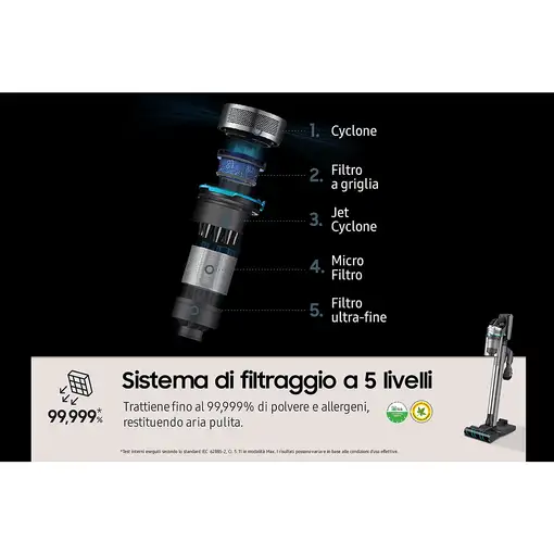 Aspiradoras de escoba sin bolsa Plata VS20R9044T2/ET SAMSUNG