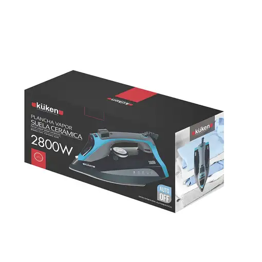 Plancha vapor-seco suela de acero inoxidable 2800 W Negro 34087 KÜKEN