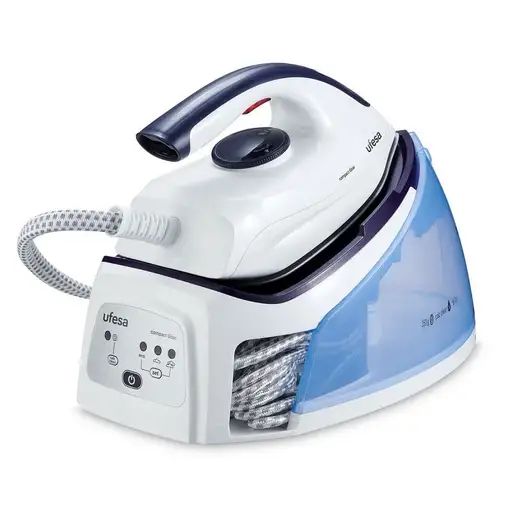 Ufesa PL2450 2400 W 1,5 L Suela de cerámica Azul, Blanco