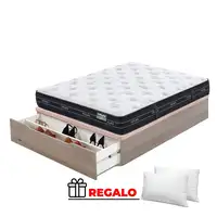 Pack Flex Nube + Canapé Madera25 Zapatero + Almohada/s (90x190 cm - Natural)