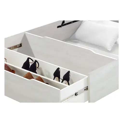 Canapé Abatible Flex Madera 25 Zapatero y Tapa 3D (150x190 cm - Natural)