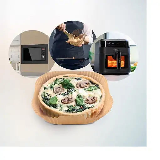 Papel para freidora de aire, 20-24 cm, Cecofry Paper CECOTEC, pack 150 uds