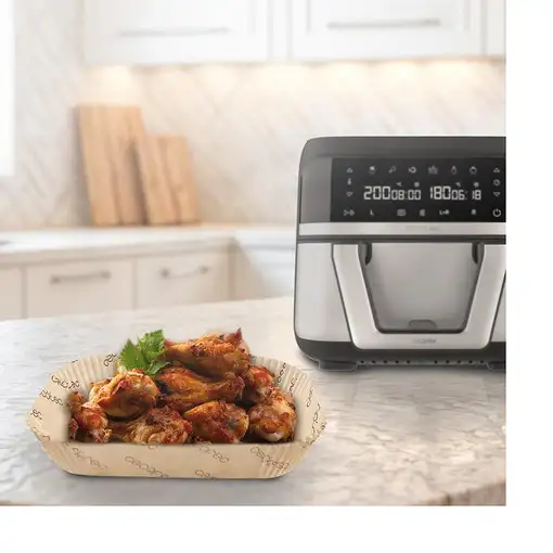 Papel para freidora de aire, 31x27x6,5 cm, Cecofry BigBucket CECOTEC, pack 150 uds