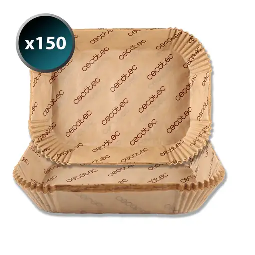 Papel para freidora de aire 18x24x4,5 cm, Cecofry TwinBucket CECOTEC, pack 150 uds